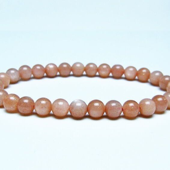 オレンジムーンストーン ブレスレット 6mm 一点物 メール便可 [M便 1/10] 111-48547
