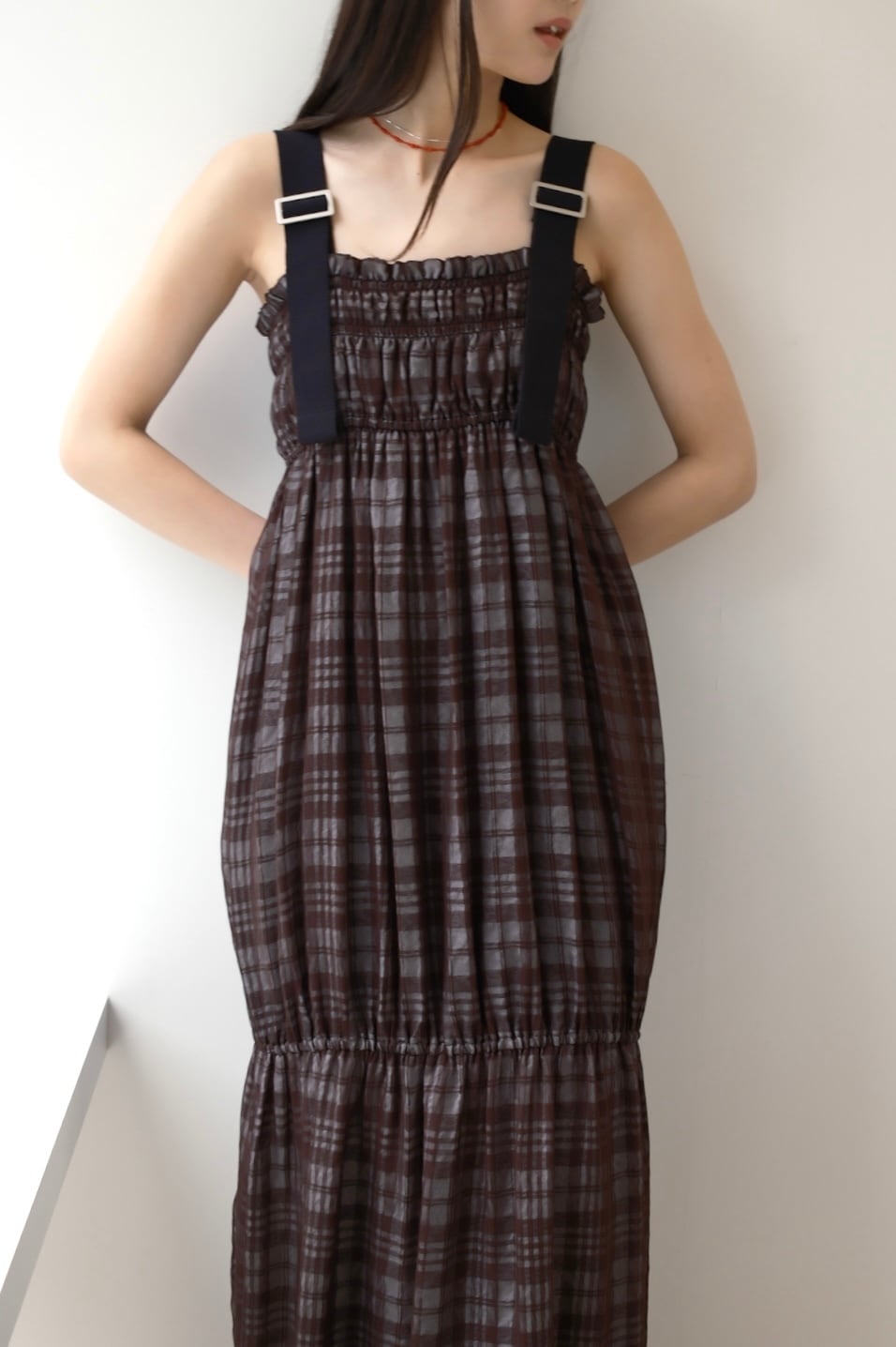 TODAYFUL Check Jacquard Dress チェックジャガードドレス Choco