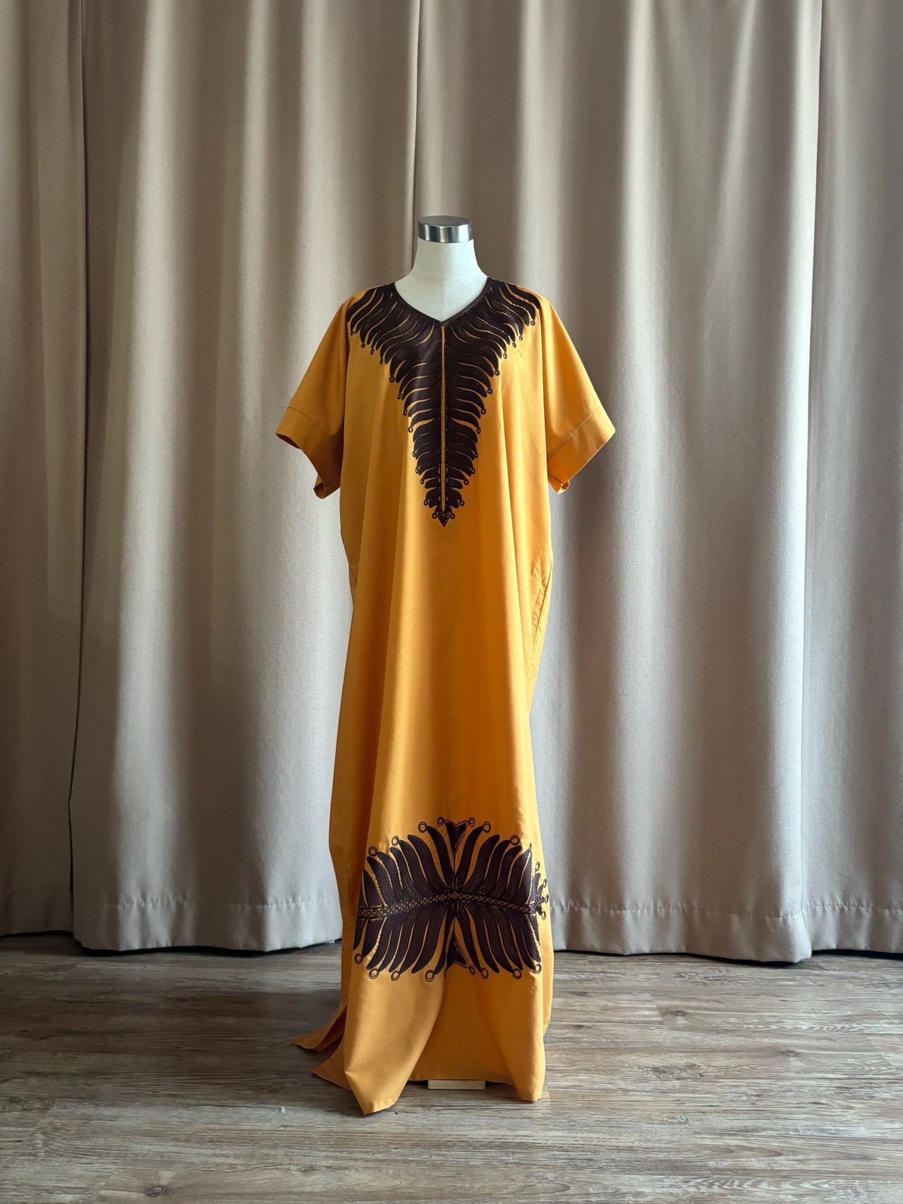 ocher ethnic import maxi dress-4859-8