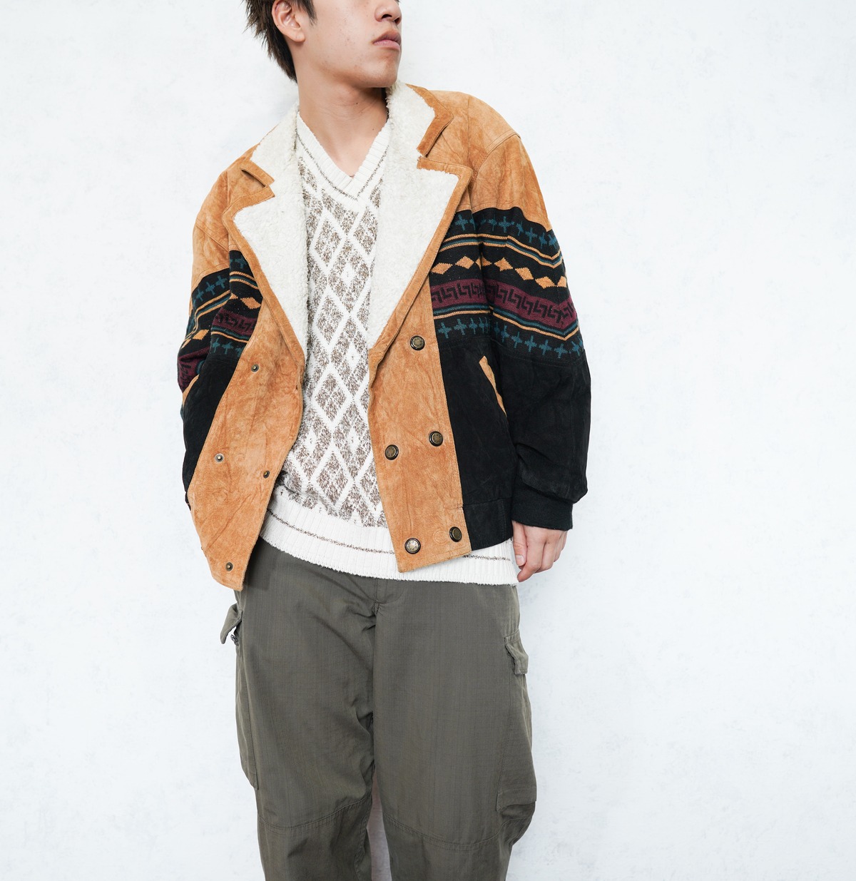 SPECIAL ITEM* USA VINTAGE TUSKANY KNIT SWITCHED DESIGN DOUBLE 