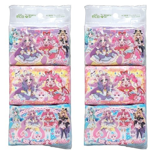 名探偵プリキュア！ 水に流せるポケットティッシュ 2個セット 6個