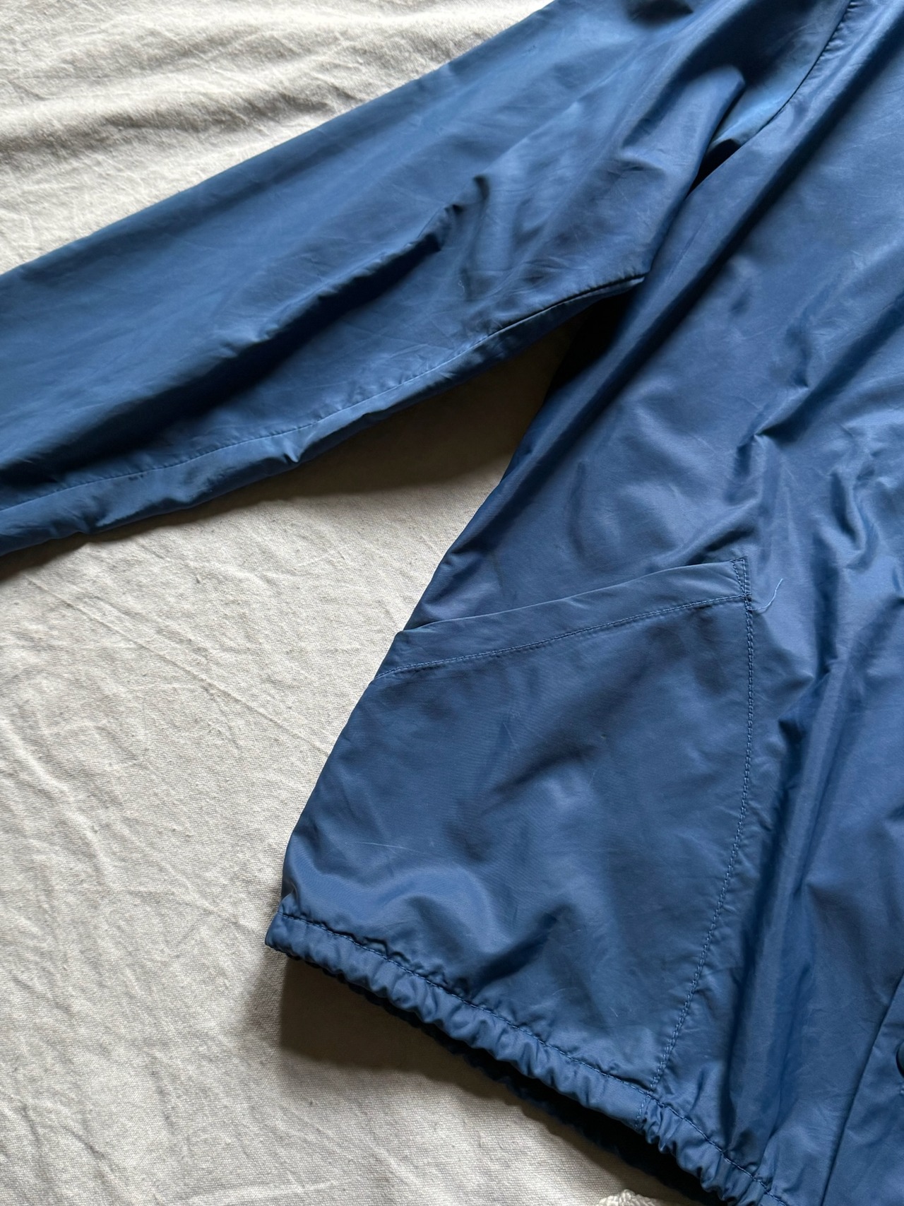 Pale blue nylon coach jacket