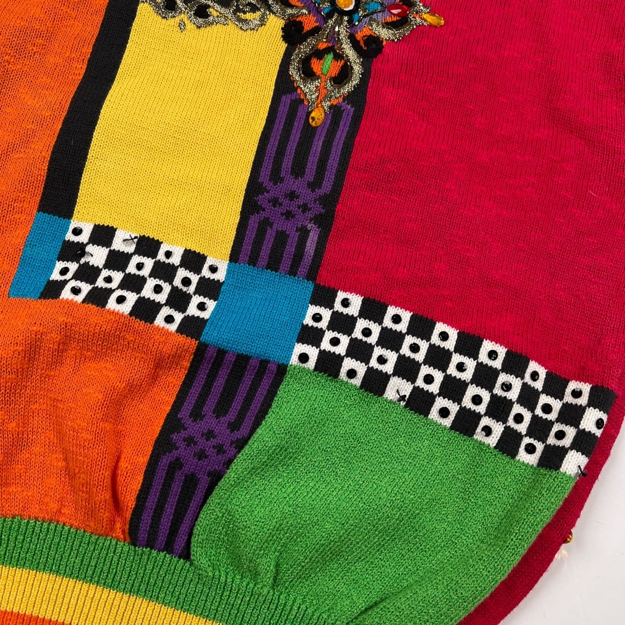 希少 YOSHIYUKI KONISHI ヨシユキコニシ マルチデザイン 3D 半袖 コットンニット セーター /ビンテージ