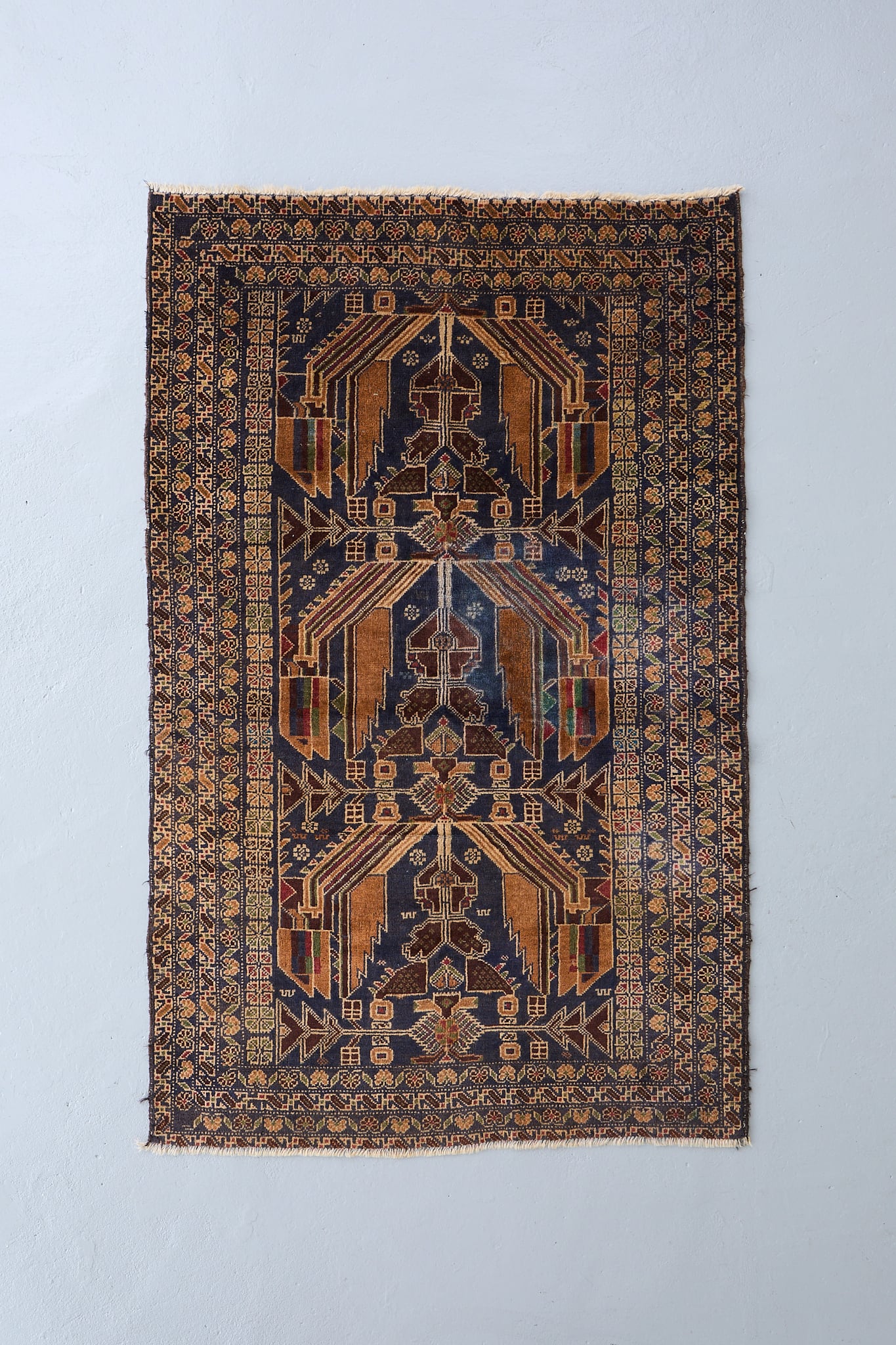 Np.167ヴィンテージラグ トライバルラグ バルーチ族(172×110cm)緑・紺・茶