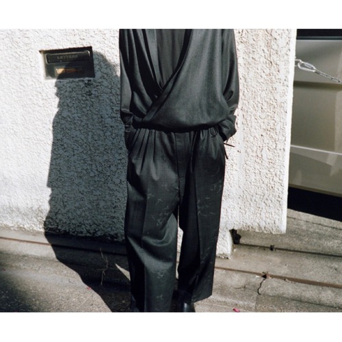 nonnotte “ Draping Five-Tuck Wide Trousers ( Trace Bird Plaid )”