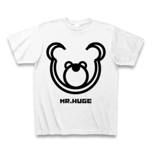MR.HUGE DOUBLE LINE BEAR（ダブル　ライン　ベア）PRINTED Tシャツ　ホワイト×ブラック