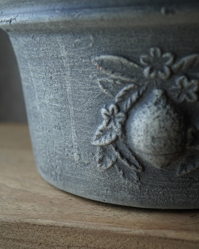 【テラコッタ鉢】 リモーネ シャロー Φ28cm　グレー