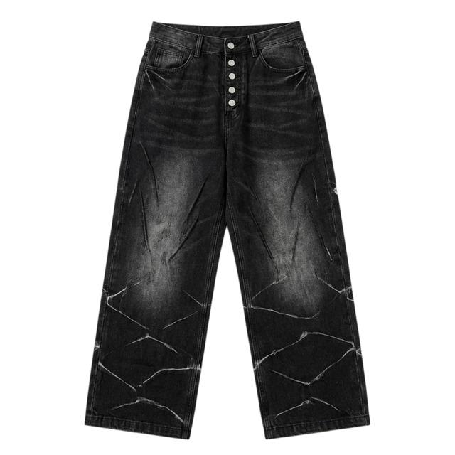 Crack design denim pants 0013