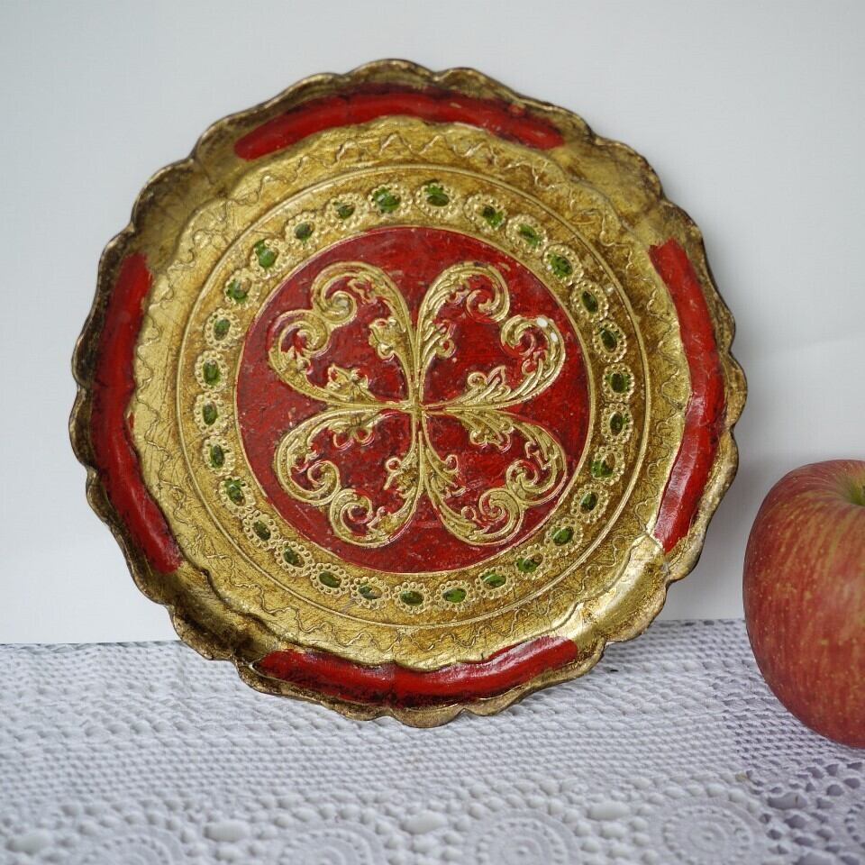 フィレンツェトレイ ヴィンテージ カフェトレイ ラウンド