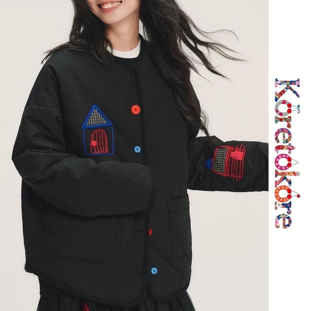 House Embroidery Quilted Jacket A4030