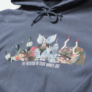 SEVEN  Bleed KAIJU Hoodie feat.ヤギエツコ【Stone Blue】