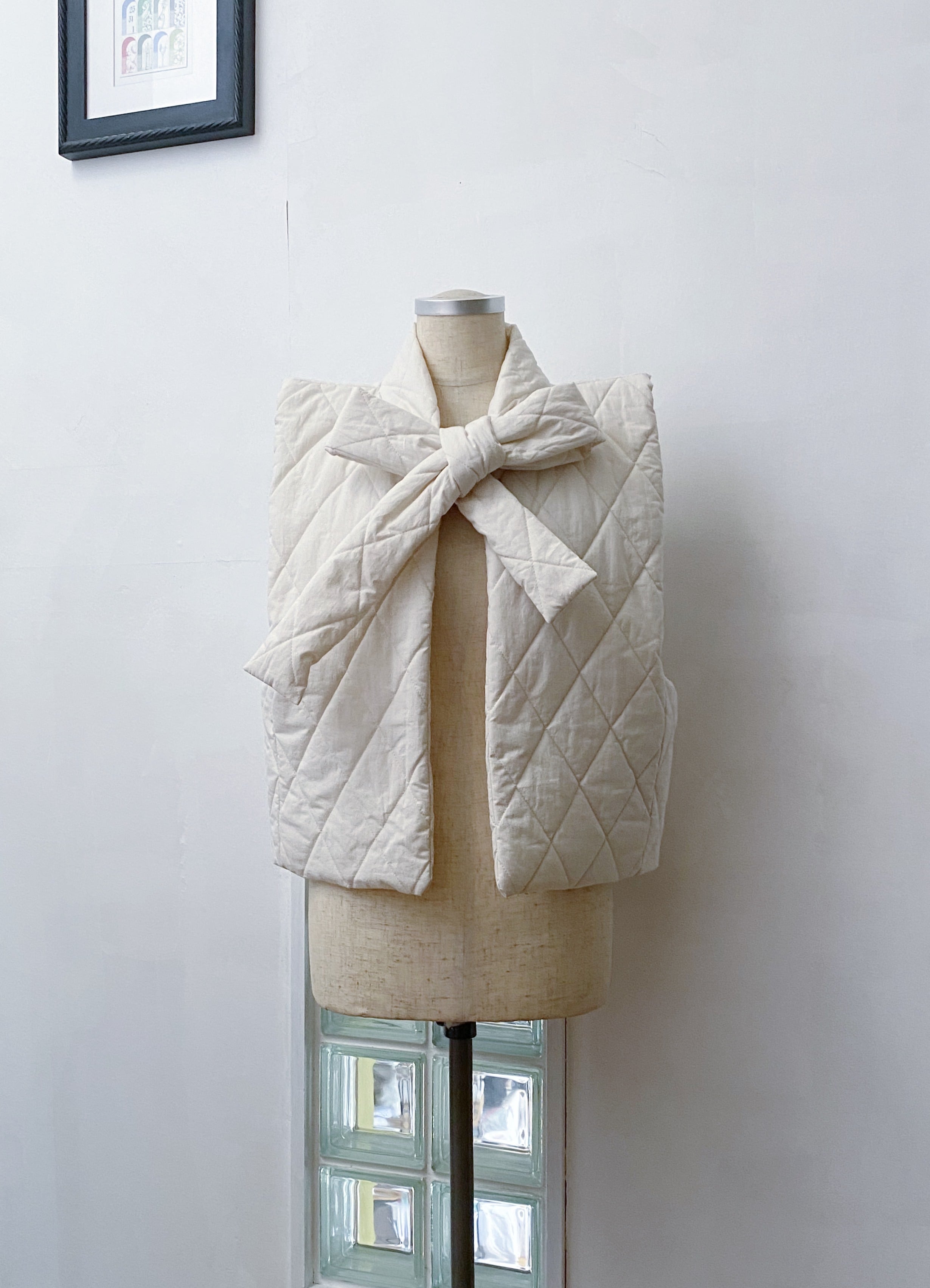 Quiltmor ribbon vest / Ivory