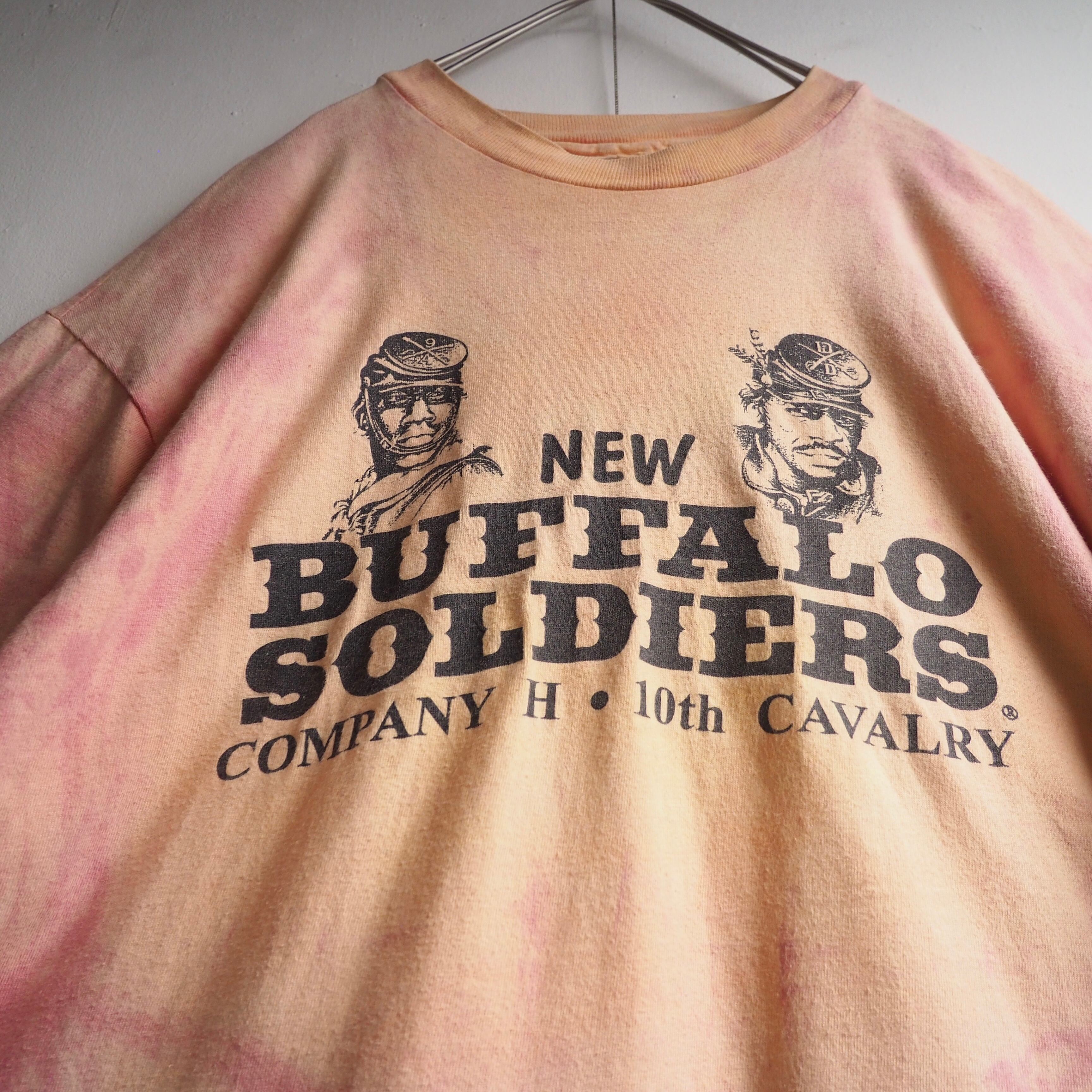 1990s ” New Buffalo soldiers ” printed vintage Tie dye Tee (made in Usa)