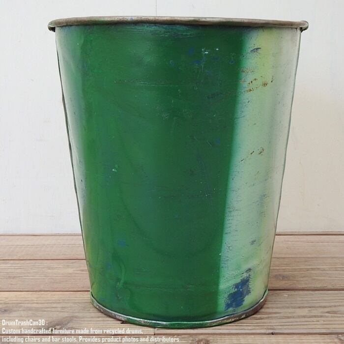 ドラム缶をリメイクした ゴミ箱 30cm A スチール製 ダストボックス