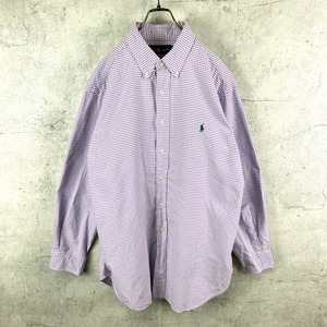 90's ラルフローレン チェックシャツ ポニー刺繍