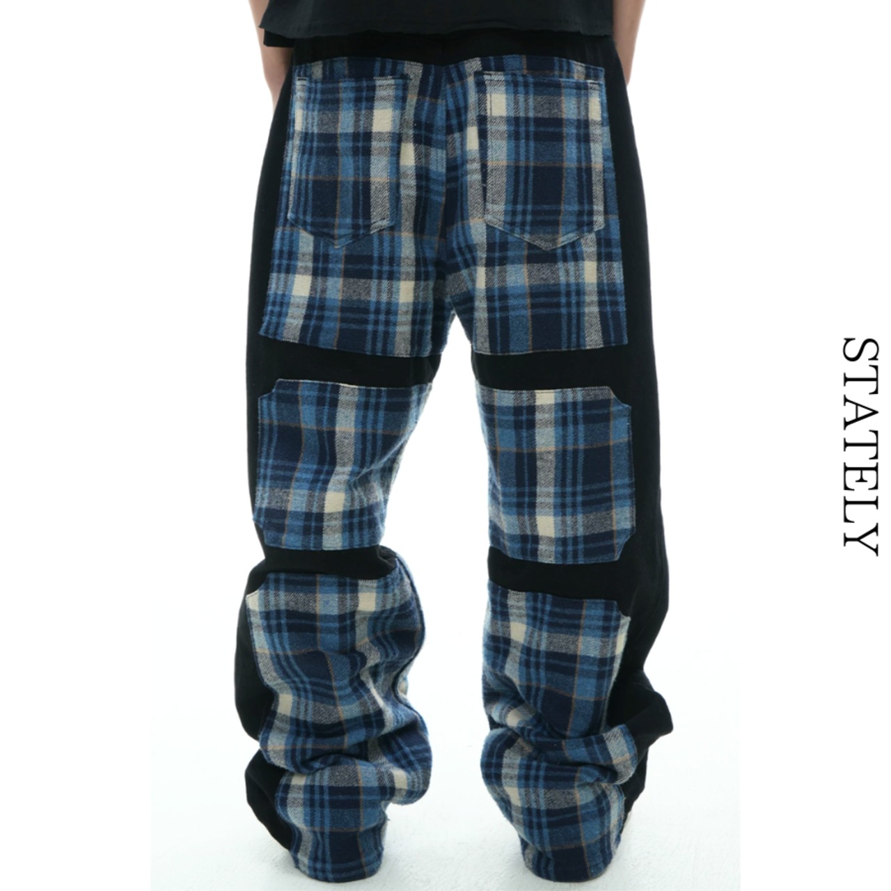 Plaid Block ワイドデニムパンツ_B214・画像2