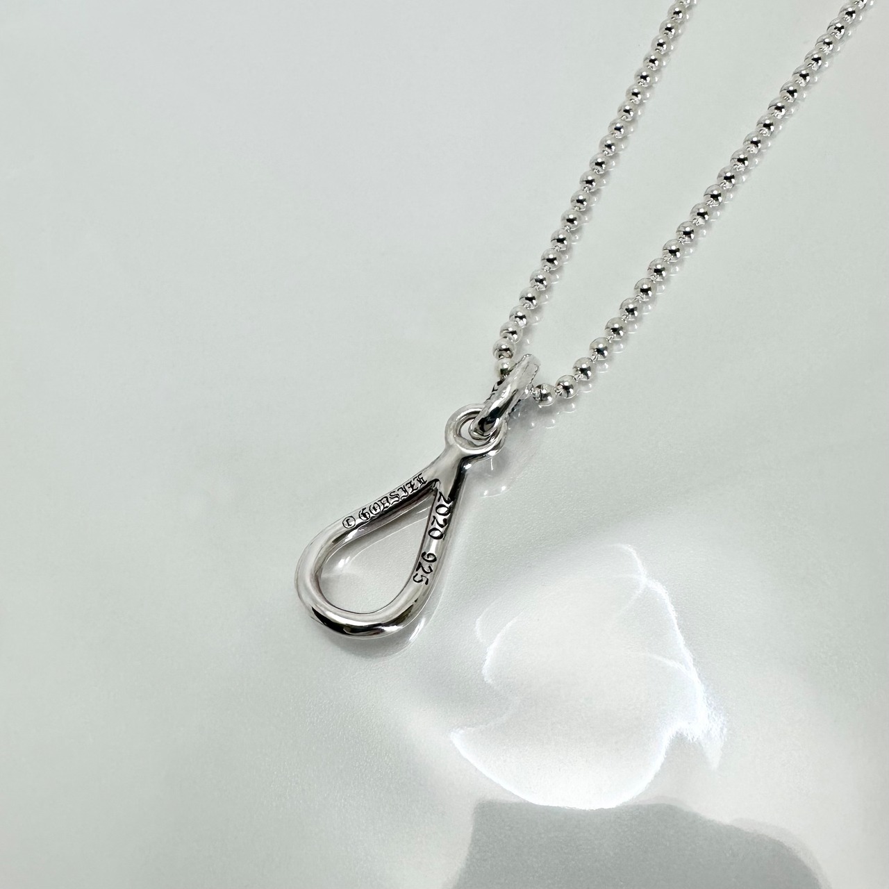 OPEN TEARDROP BALL CHAIN NECKLACE / オープンティアドロップボールチェーンネックレス