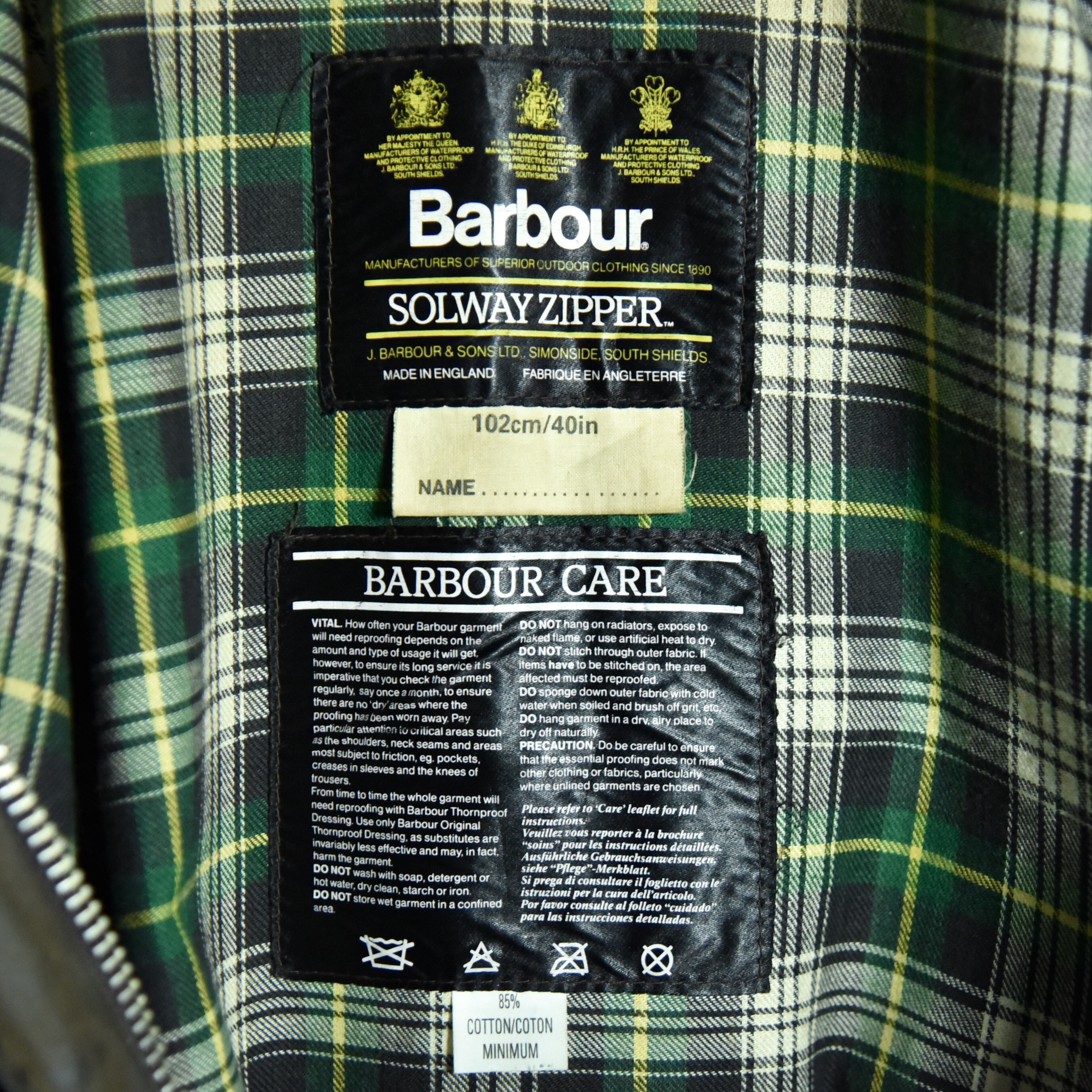 【美品】BARBOUR SOLWAY ZIPPER  ウォッシュ加工