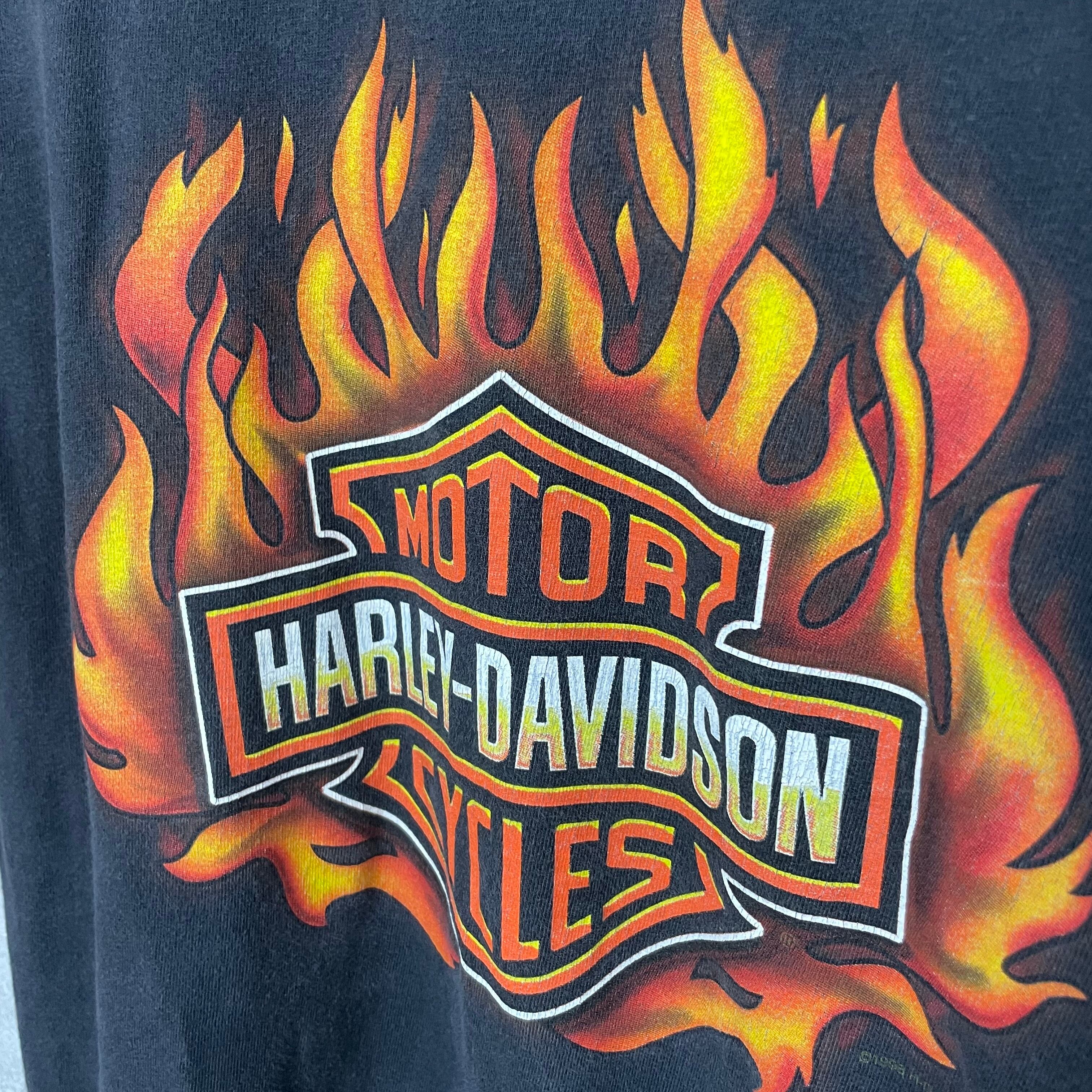 90s HARLEY DAVIDSON ハーレー 炎　ナイロンジャケット