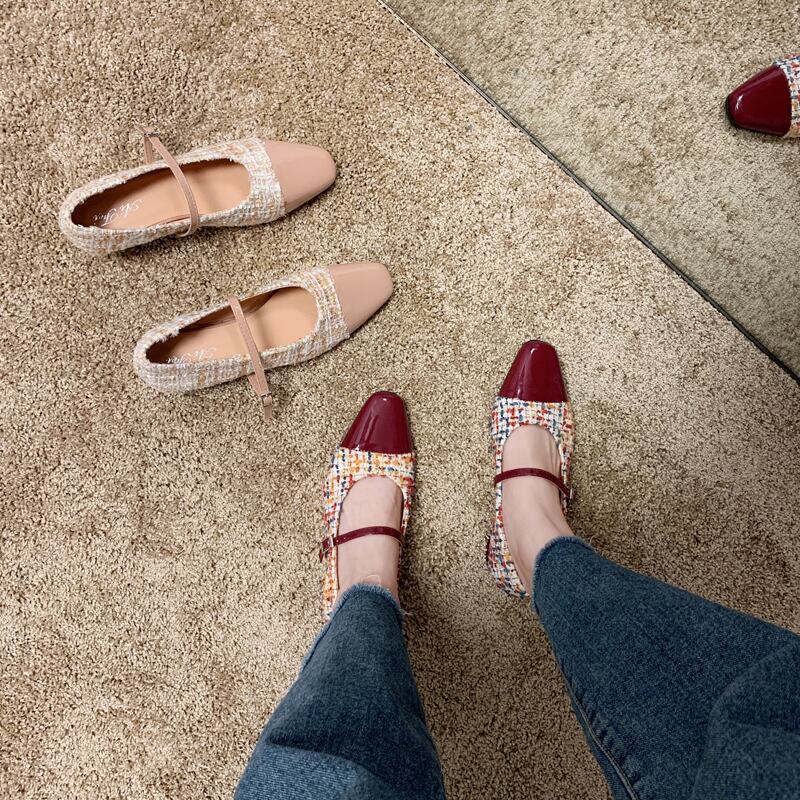 包頭サンダル女性の妖精スタイル2020新しい小さな香りの風ネット赤メアリージェーンイブニングシューズ穏やかな厚いヒール 部族の婦人靴2861680