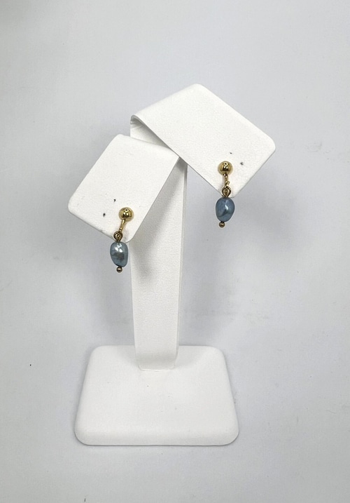 藍染 ドロップ パール 真珠 イヤリング 藍パール ジュエリー ピアス 変更可能 jal70