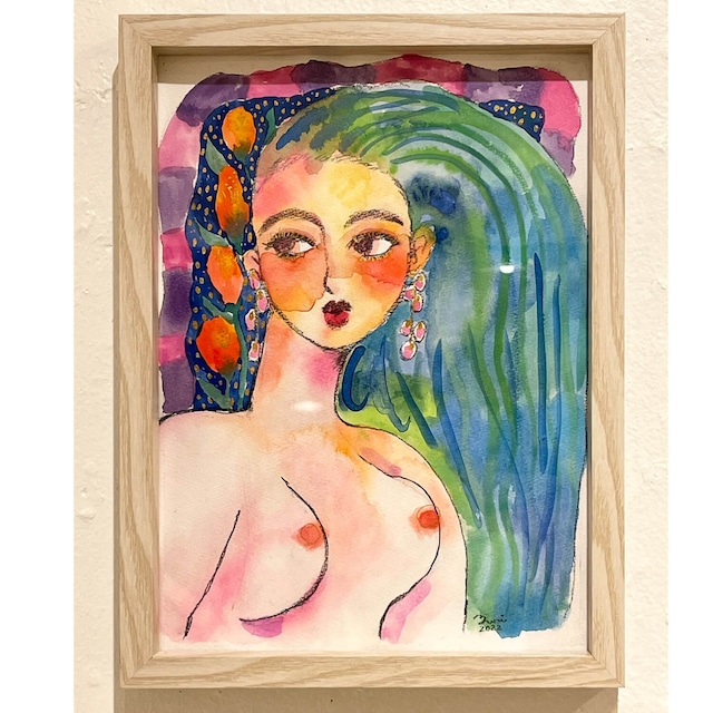 吉永有里 原画「美しい髪の女」240×320