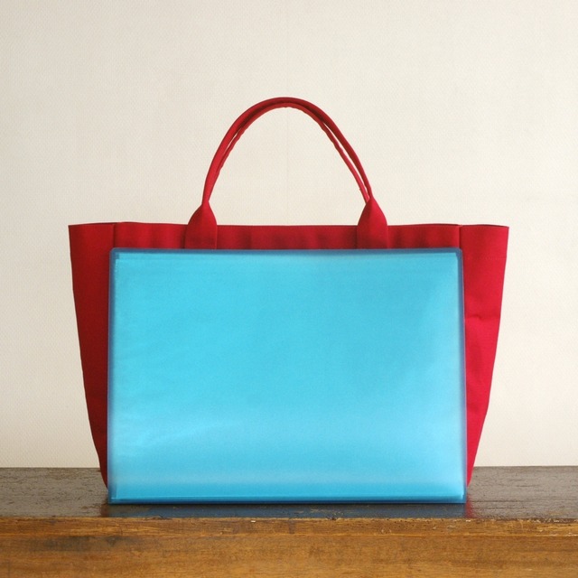 トートバッグ 01 A3サイズ 赤 9号帆布 Aoya Bags