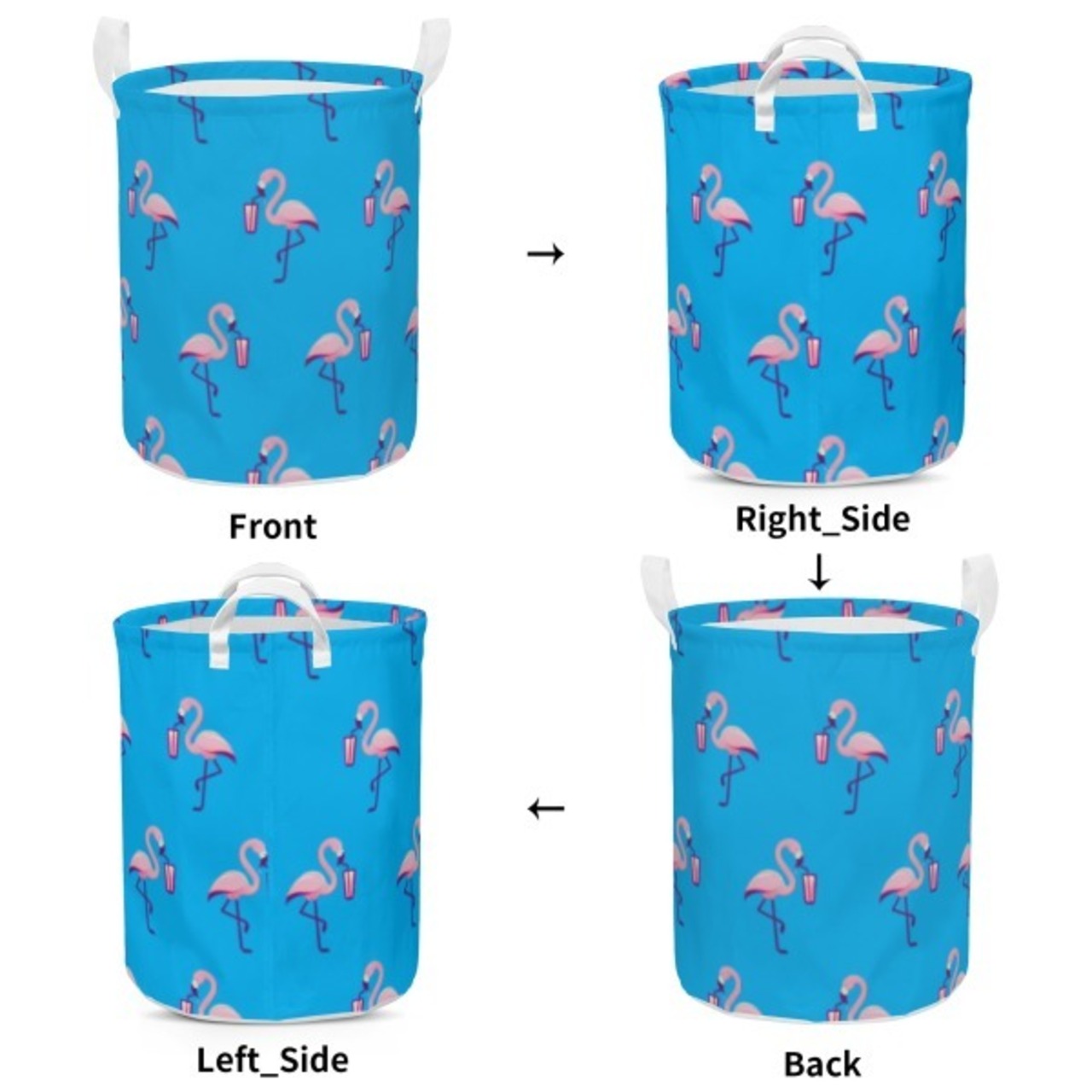 Round Laundry Basket Blue 4373