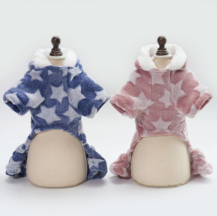 もこもこ星ロンパース S ~ XL 2color  /  犬服 犬 冬 つなぎ オールインワン 暖かい 部屋着  小型犬 中型犬 シンプル室内着 抜け毛防止 ニット セーター