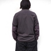 meanswhile  Split Yoke Sleeve L/S Tee  CHARCOAL