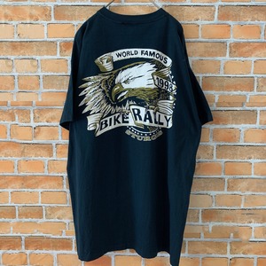 【BIKE RALLY】90s ヴィンテージ Tシャツ バックプリント USA製ワンポイント
