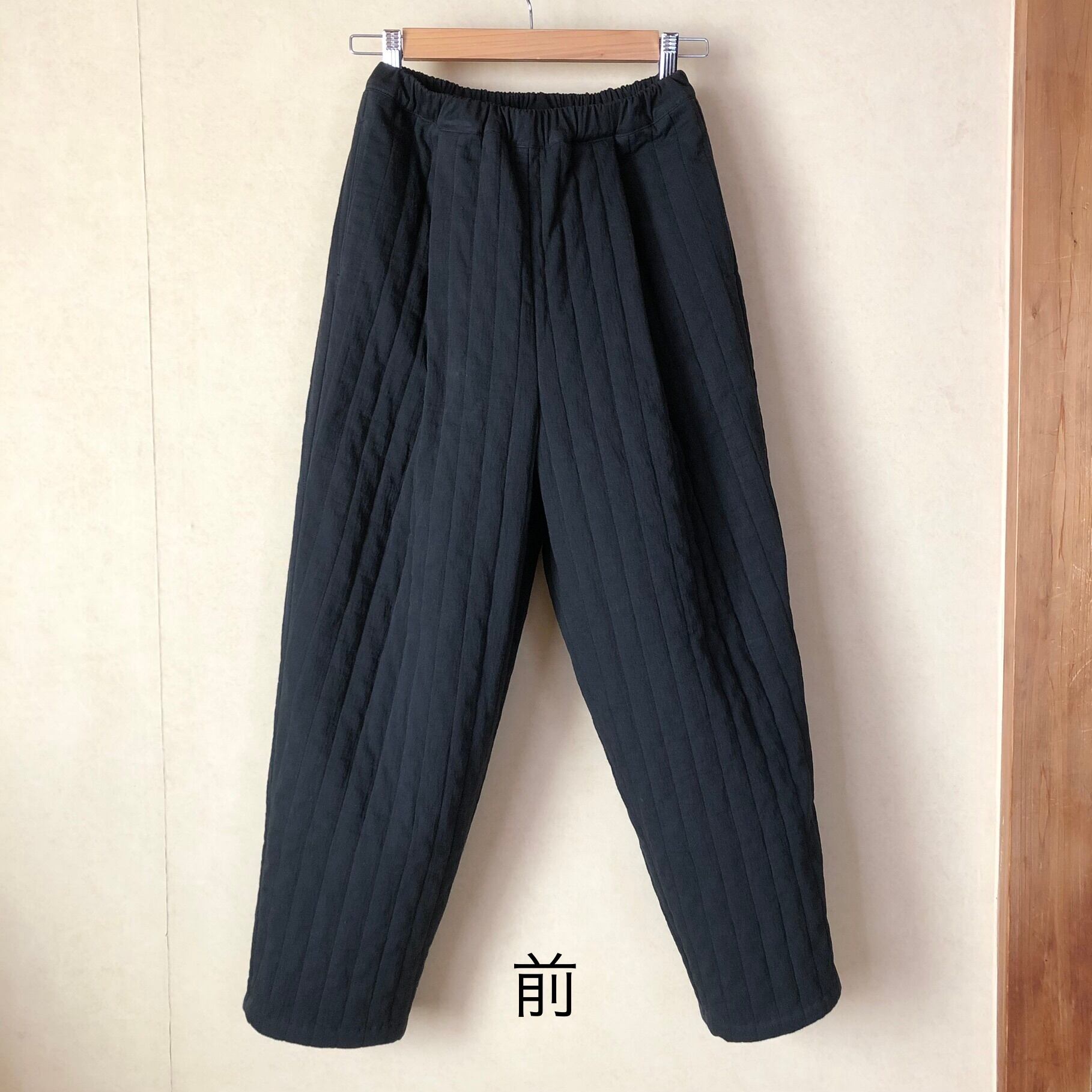 sale! タック入りキルティングパンツ ブラック | yuki kawaguchi web shop