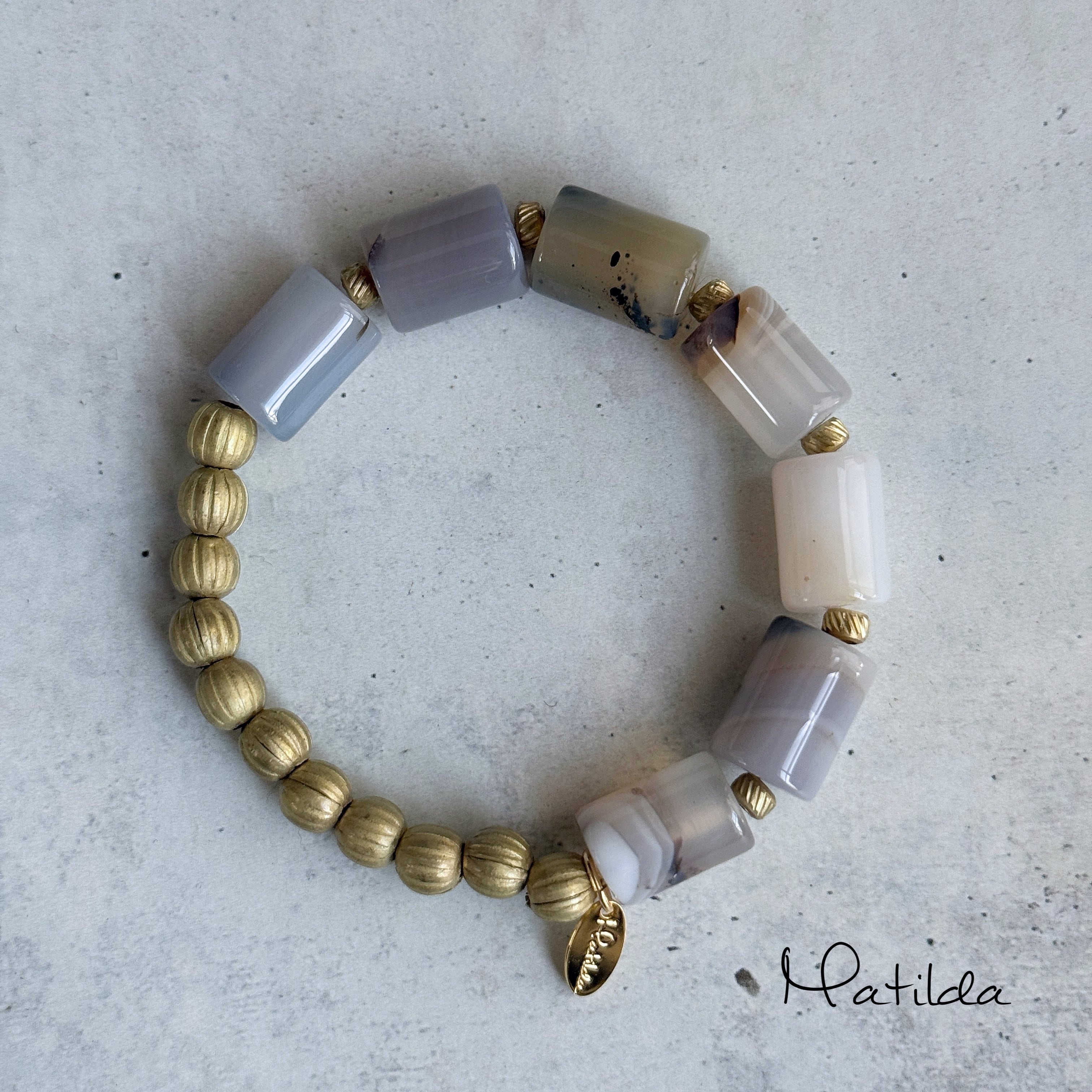 bicolor bracelet(モンタナアゲート×真鍮)