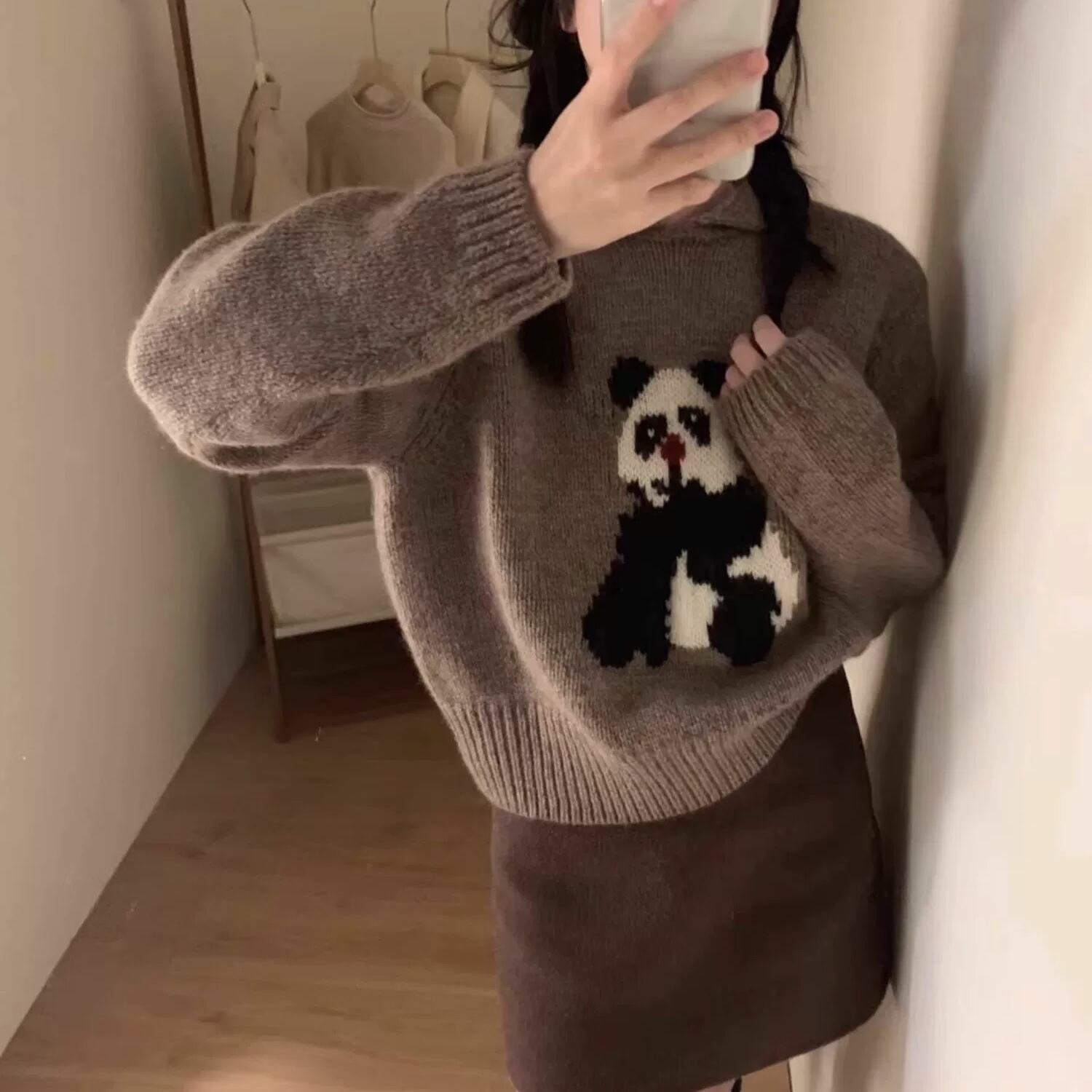 【tops】折り襟ニットセーター M26283