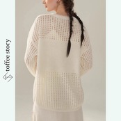 【2color】野花刺繍の透かし編み3点ニットコーデ 《Y0421》