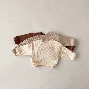 【BABY】春新作無地ワッフルチェックインナーシャツ 全3色