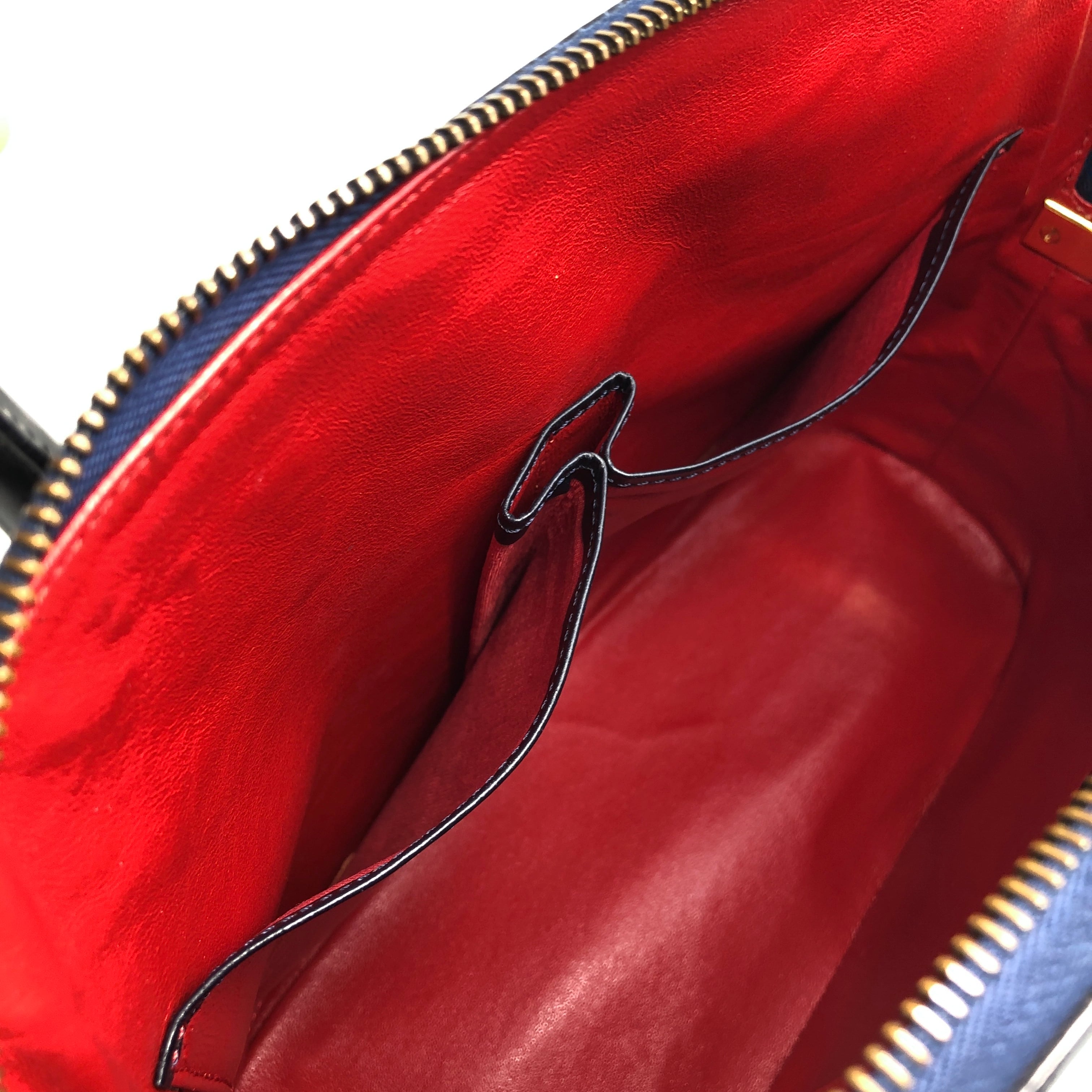 CELINE セリーヌ ハンドバッグ ネイビー ガンチーニ レザー vintage