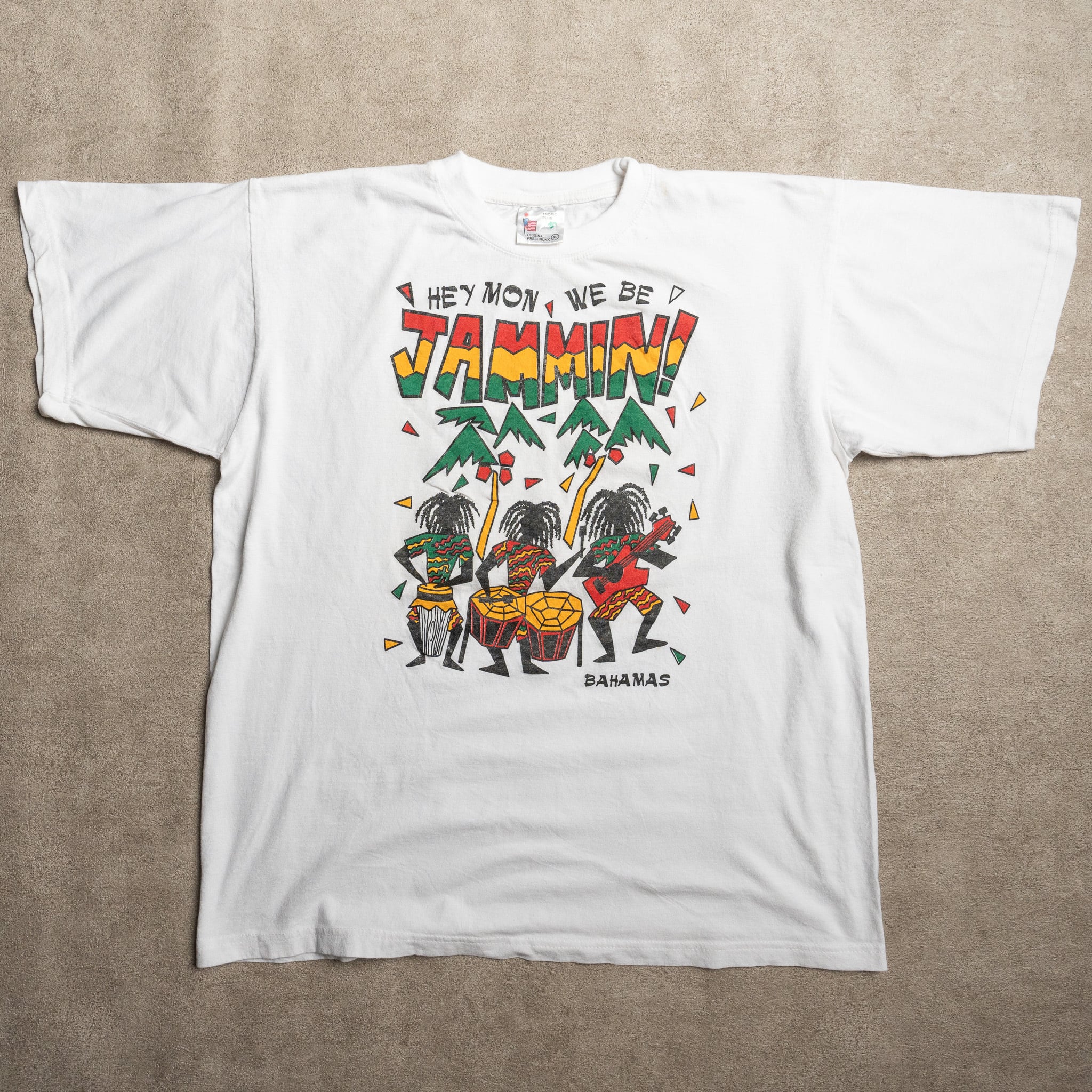 TROPIC PLUS】Reggae Jammin Print T-Shirt By Made In CHINA 