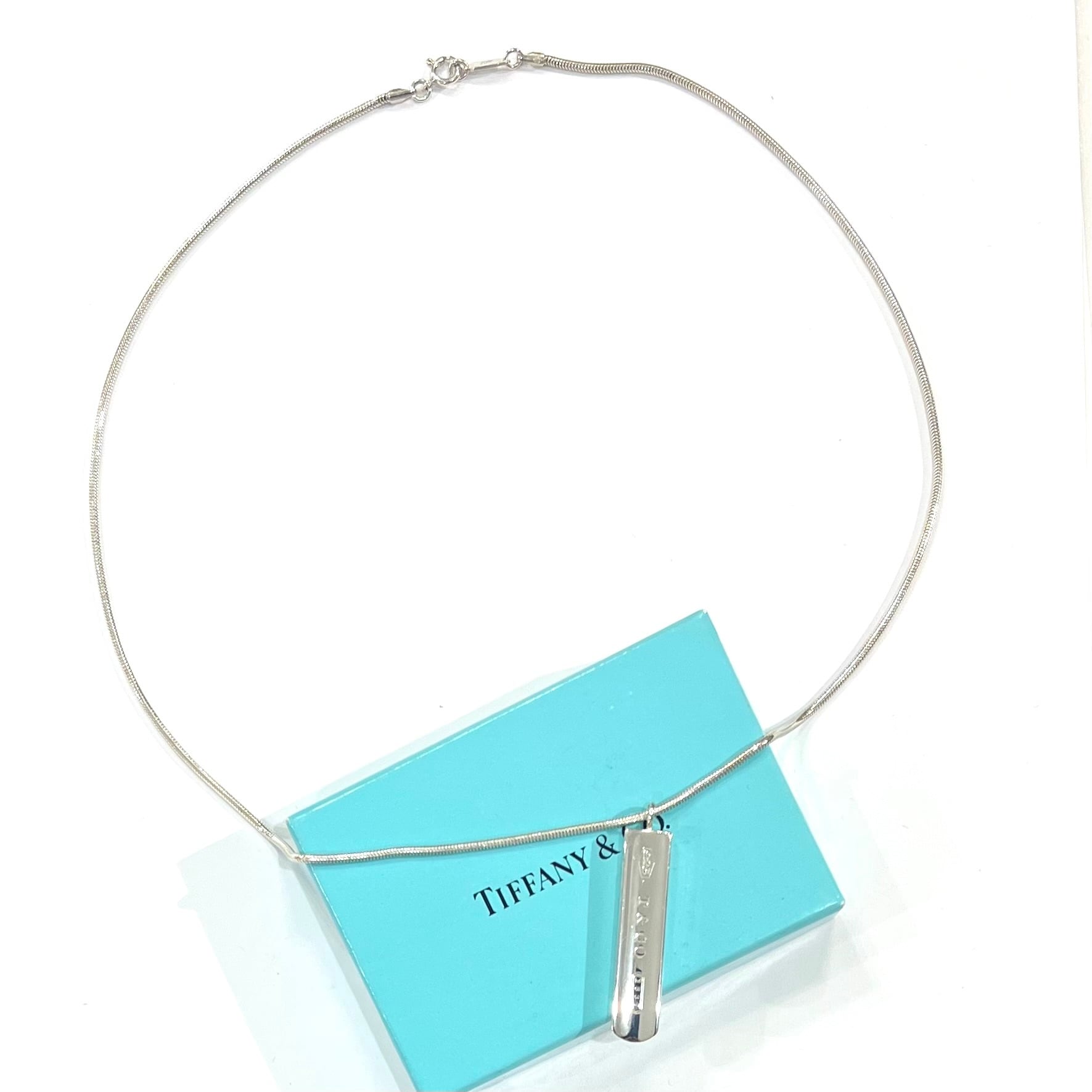 TIFFANY & Co.】 2772 1837 バーネックレス SV925 スネークチェーン