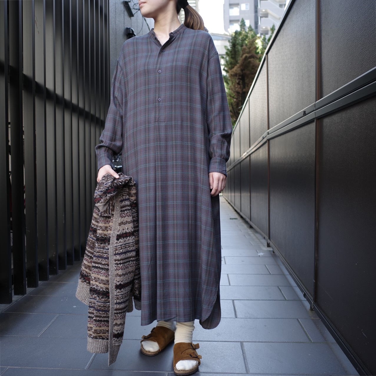 LENO(リノ)BAND COLLAR PULLOVER DRESS | Debby powered by BASE