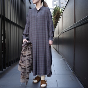 LENO(リノ)BAND COLLAR PULLOVER DRESS