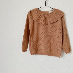cotton knit blouse 襟付きニットトップス___✍︎