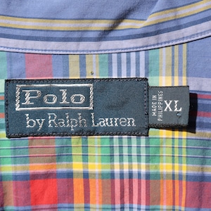 Deadstock XL 90s Polo Ralph Lauren 半袖開襟シャツ チェック柄