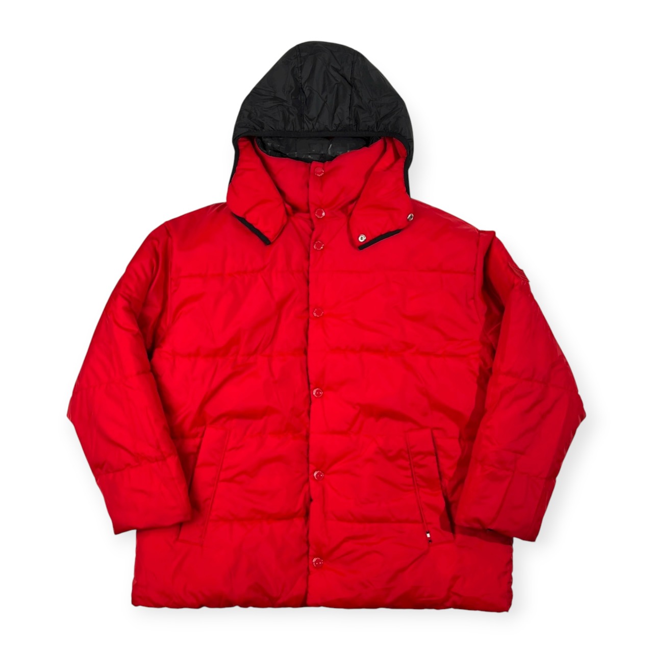 TOMMY HILFIGER トミーヒルフィガー リバーシブル プリマロフト 中綿 ジャケット サイズ L /ブラック×レッド/フード付き