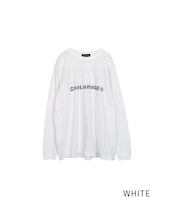 COOLAメッセージプリントルーズロングスリーブTシャツ (WHITE) CQ-47010