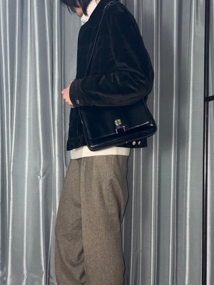 vintage LOEWE black leather shoulder bag