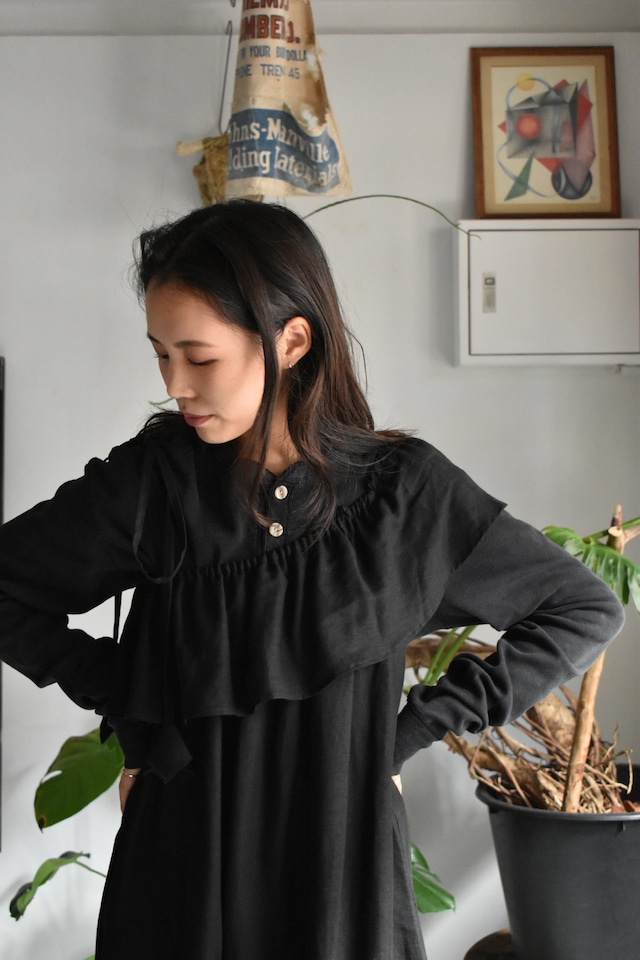 lili by SERI -little closet- linen dress No,1(black)
