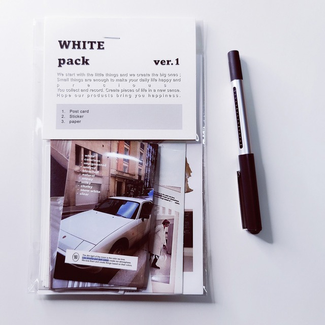 paper-0106｜紙ものセット WHITE pack ｜手帳デコ コラージュ 素材