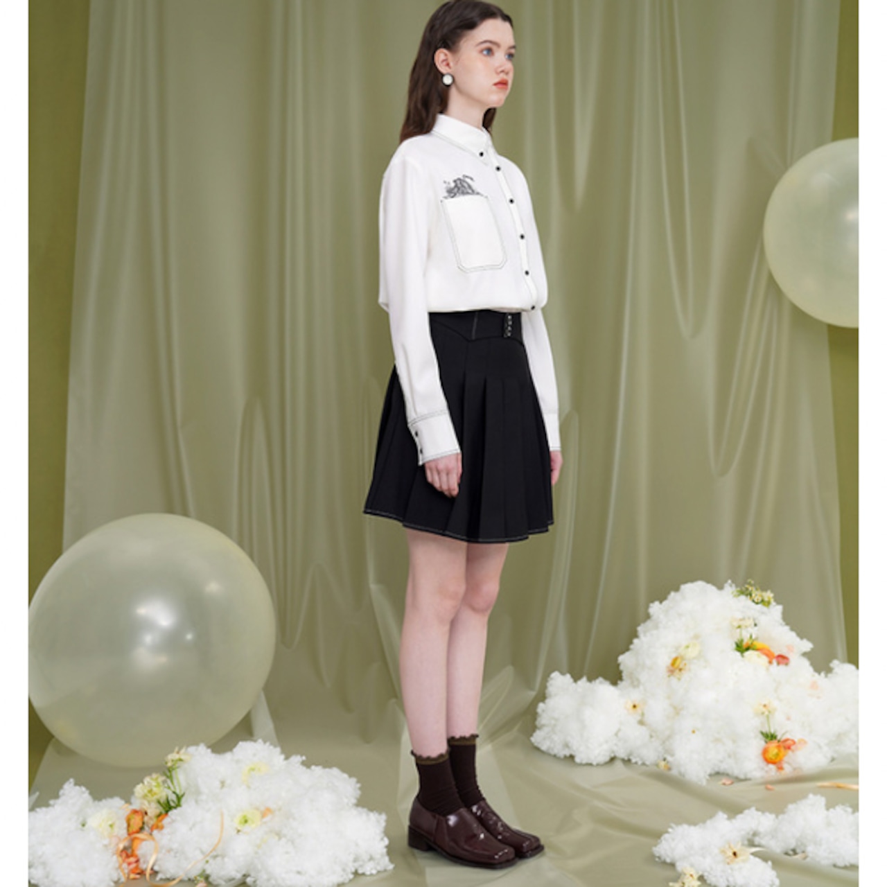 スワントロンプルイユブラウス C0043