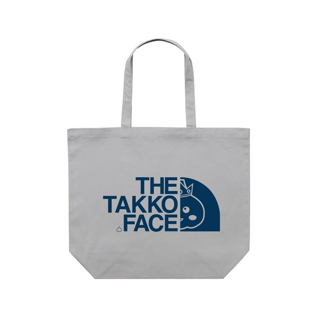 THE TAKKO FACE CANVAS TOTE BAG LIGHT GREY